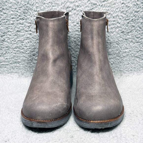 Naot Wander Womens Size 11 Ankle Boots Taupe Gray Suede Double Zip - Picture 2 of 9